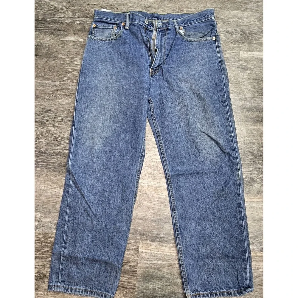 Levi's 550 Men's Relaxed Fit Jeans Stonewash Blue Zip Button Size 36x30